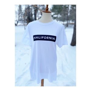 Halifornia White Cotton TShirt Casual Basic